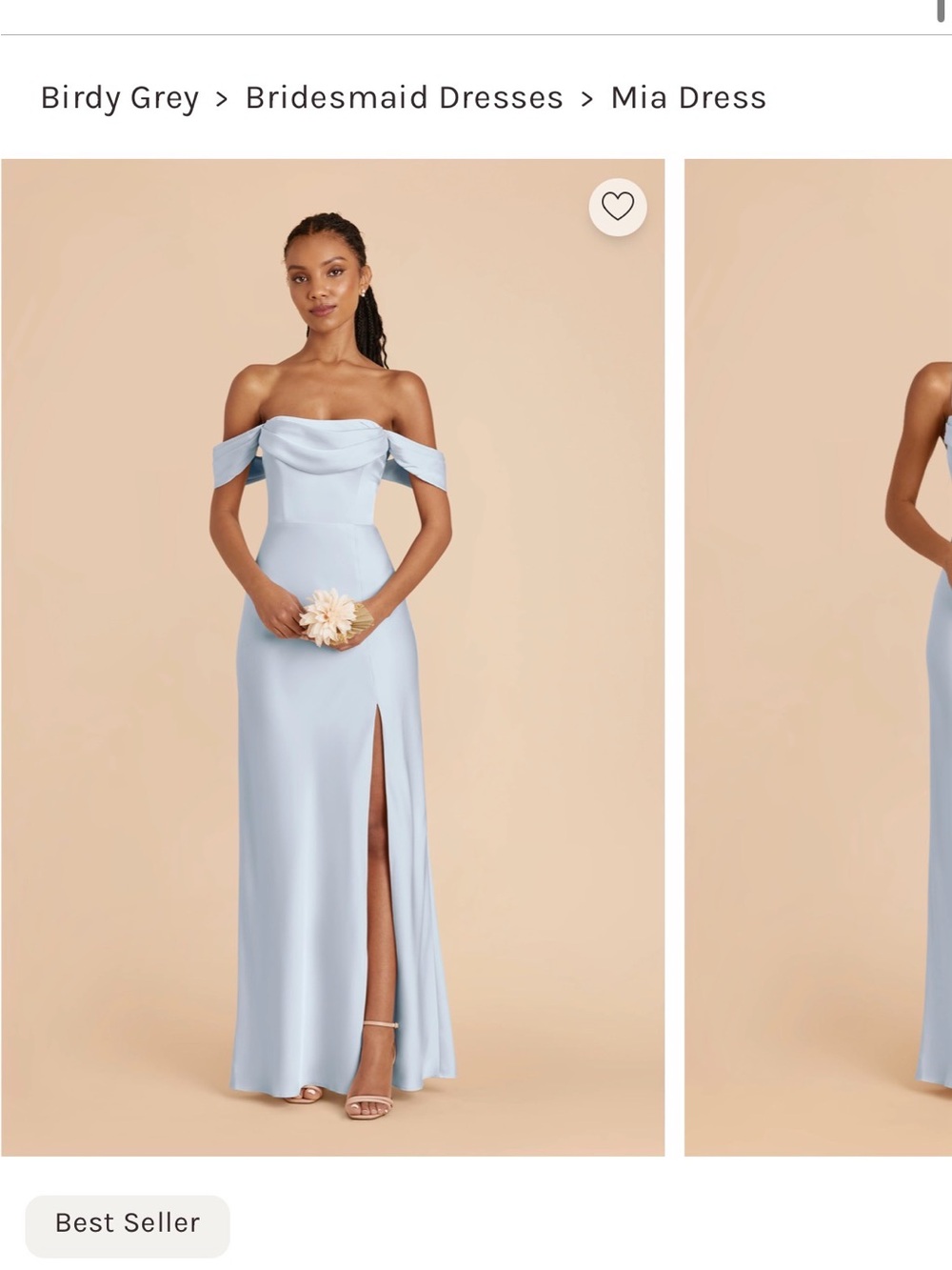 Birdy Grey One-Shoulder Mia Gown in Light Blue NWT
